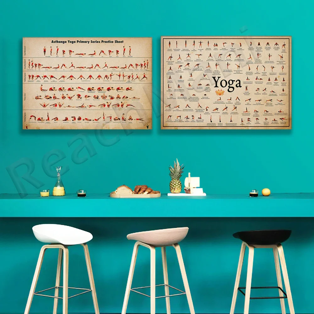 Плакаты для йоги Айенгар Йога Асана рабочие листы начинающих пефтага уровни