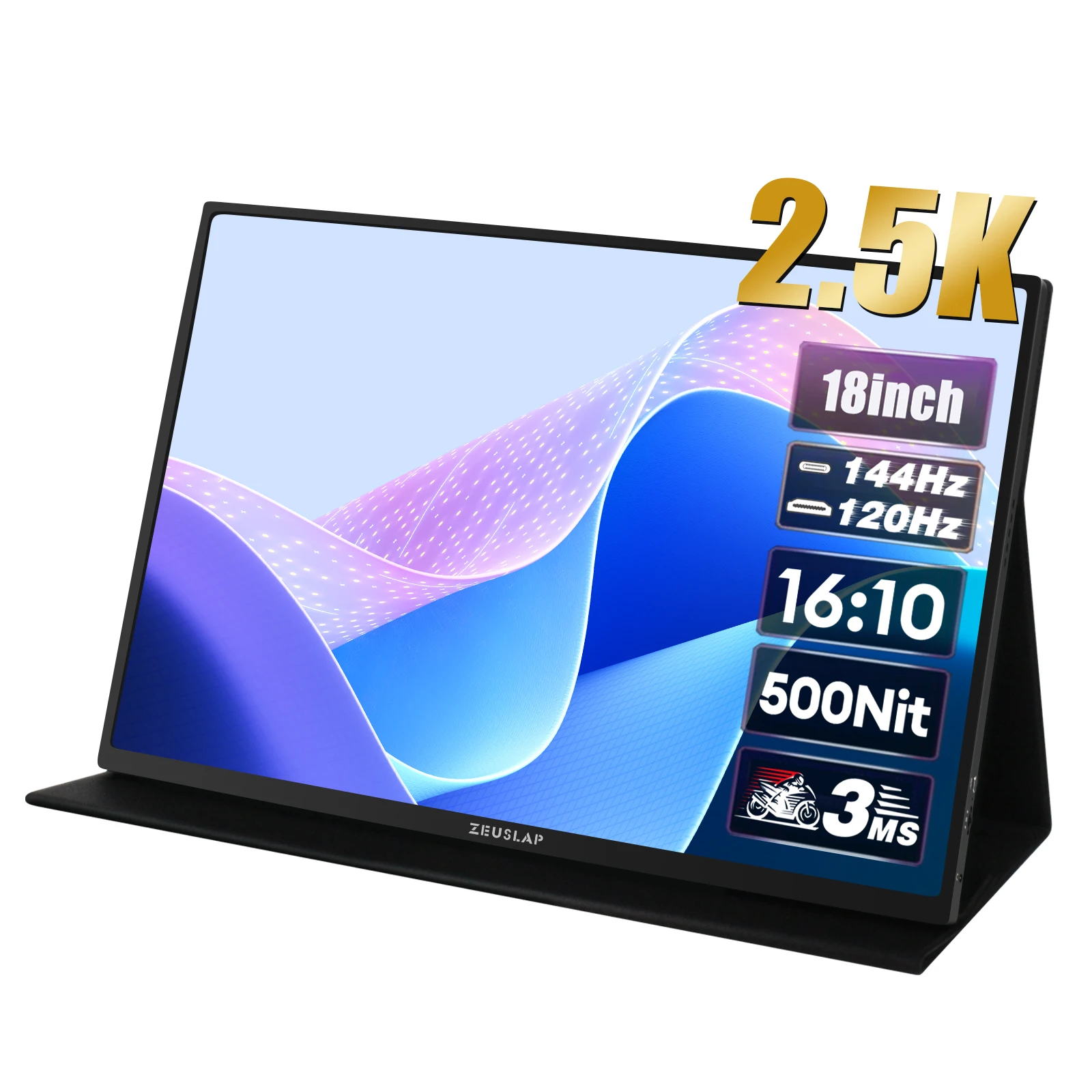 Игровой портативный монитор ZEUSLAP 18 дюймов QHD 144 Гц для ноутбука ...