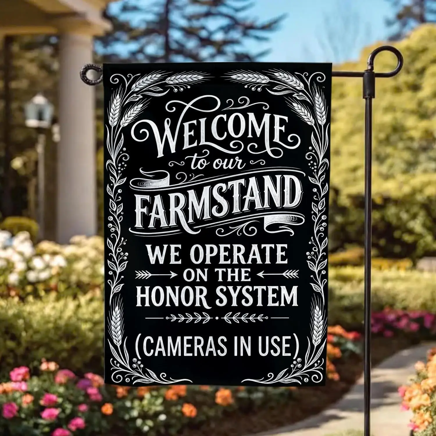 Фото Флаг для фермерского рынка MAIANEY, табличка для фермерского киоска Honor System, уличный баннер для свежих продуктов, для малого бизнеса, PPZ №4
