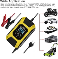 car motorcycle repair charger 12v 7a fully automatic smart charger for calcium gel agm wet lead acid battery