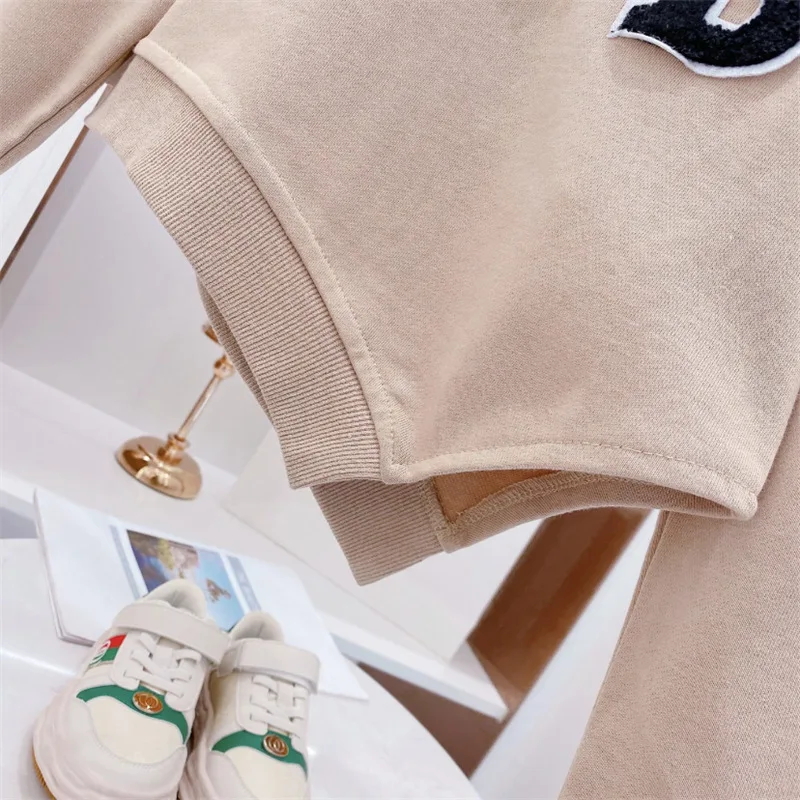 Girls Spring and Autumn Sports Suit New Children's Korean Casual Irregular Sweater + Trousers Two-piece Set  Girl Outfit Set