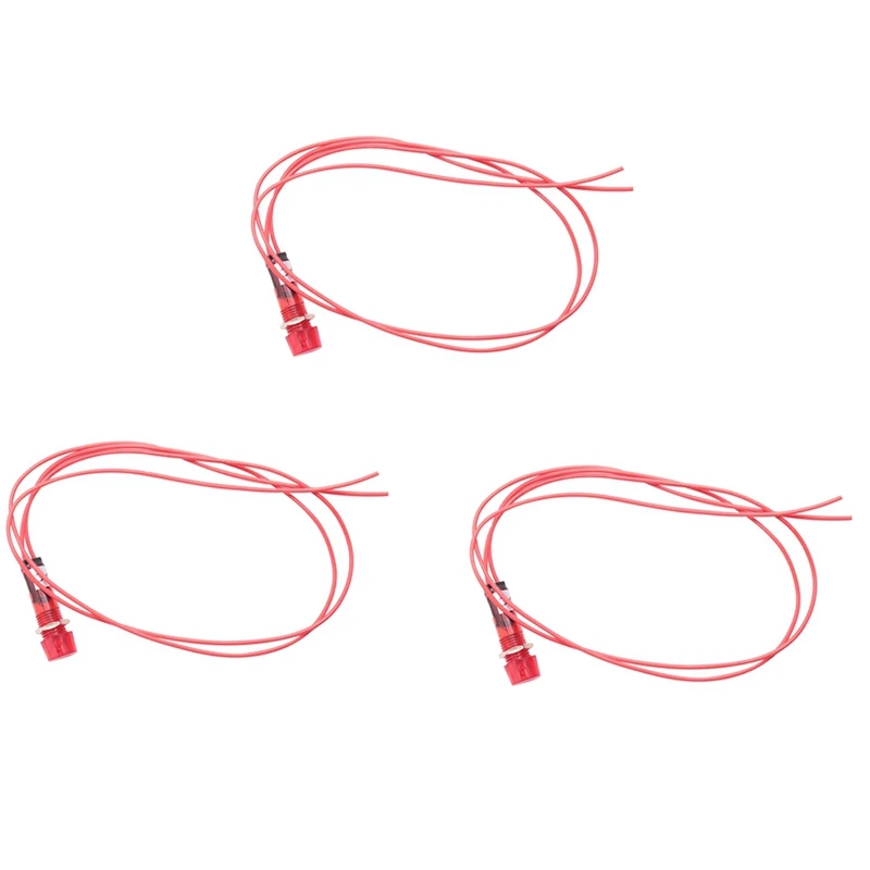 

Hot Sale 3X Neon Indicator Pilot Signal Lamp Red Light AC 250V W2 Wires