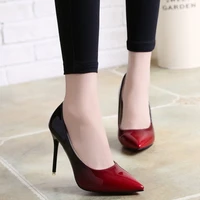 gradient patent leather women shoes new shallow mouth wedding shoes sexy stiletto heel work shoes high heels pointed shoes