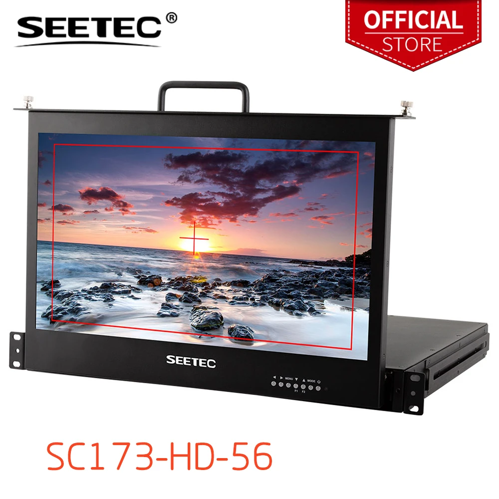 Монитор SEETEC 17,3 дюйма 1RU выдвижной с креплением на стойку, Full HD 1920x1080, фотография для монитора режиссера трансляции