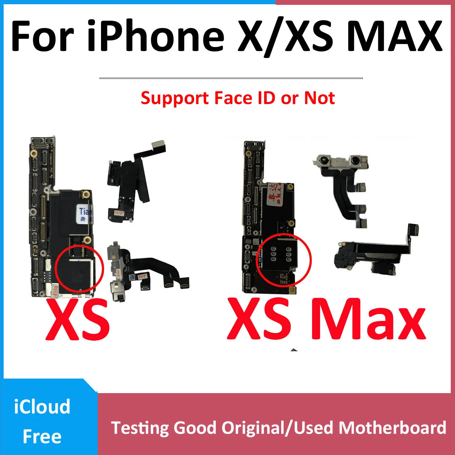 Оригинальная разблокированная материнская плата iCloud бесплатно для iPhone X XS с