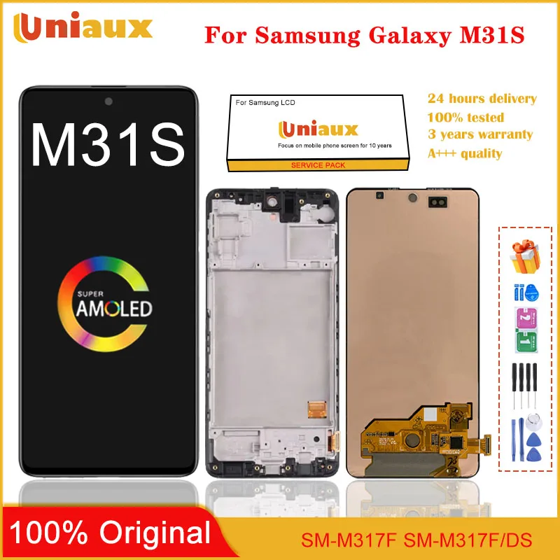 ЖК-дисплей AMOLED 6,5 дюйма для Samsung Galaxy M31S M317, сенсорный экран с дигитайзером в сборе, детали для Samsung M317F, экран дисплея