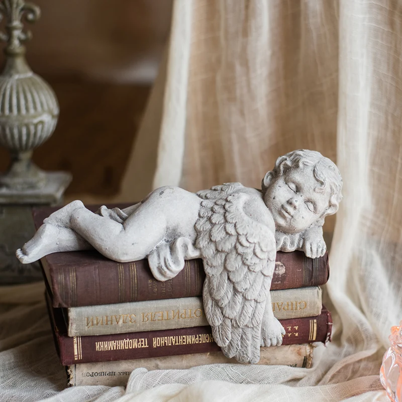 

Sleeping Angel Decoration Retro European Style Nostalgic Garden Courtyard Villa Wall Table Decoration Gifts