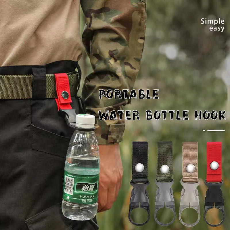 

Outdoor Military Nylon Webbing Buckle Hook Water Bottle Holder Clip EDC Climb Carabiner Belt Backpack Hanger Camp