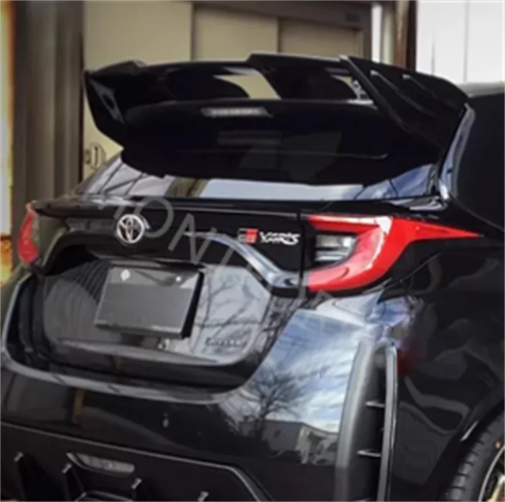 

Автомобильный задний спойлер для Toyota GR Yaris, задний спойлер на крышу из настоящего углеродного волокна, заднее крыло, T-образный автомобильный аксессуар, FRP