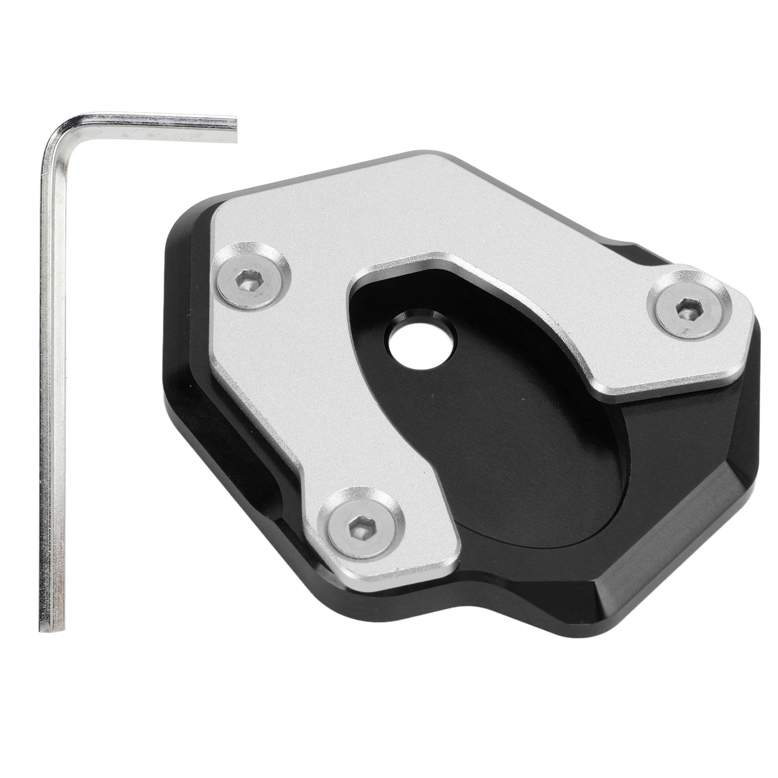 

Motorcycle Kickstand Enlarged Plate Aluminium Alloy Replacement for Z650 Z900 2017‑2019Black