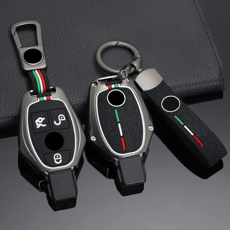 

Zinc Alloy+Silicone Noctilucent Car Key Bag For Mercedes Benz A B C E R Class GLS GLA GLK GLC CLA AMG W204 W205 W212 W463 W176