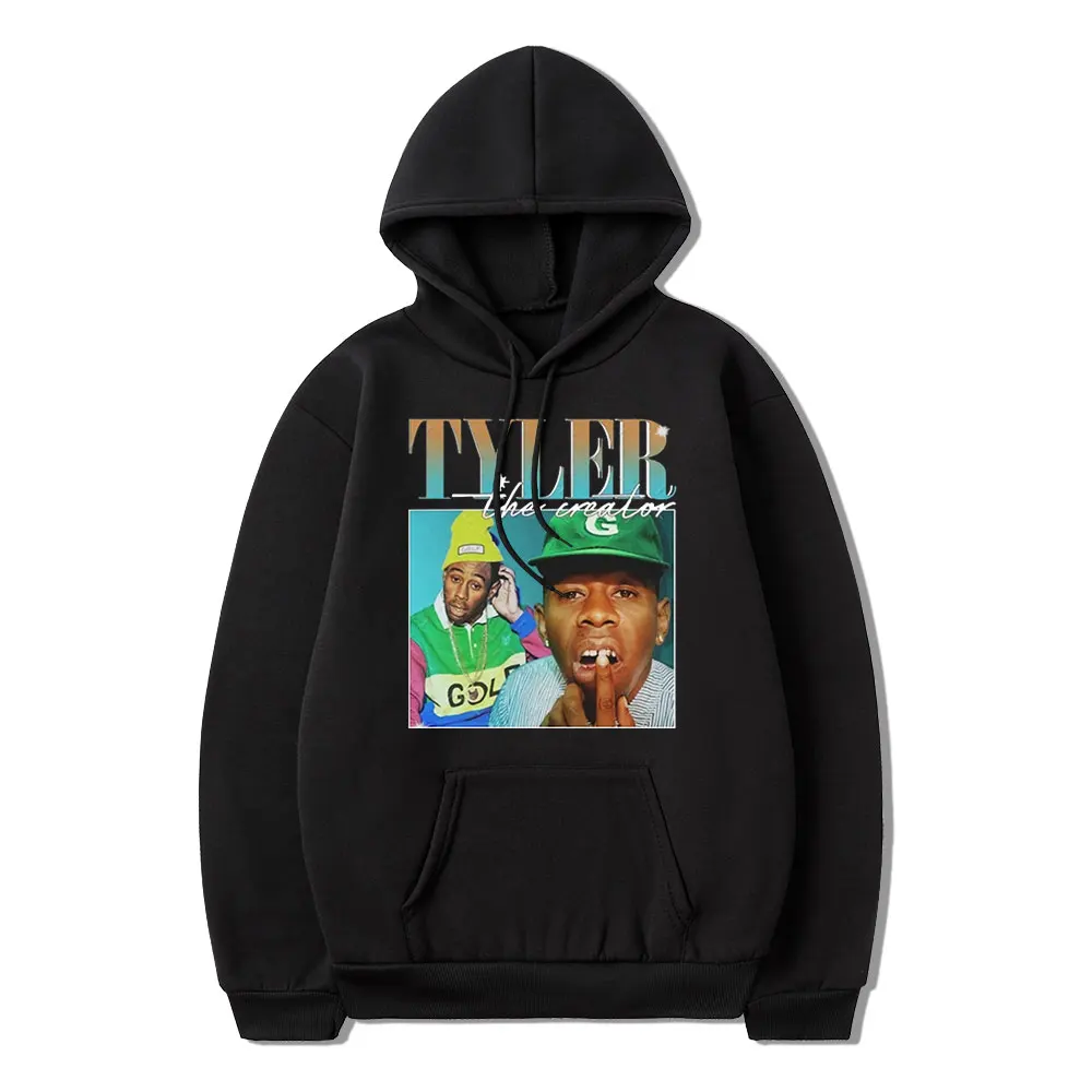 

Rap Singer Tyler The Creator Graphics Hoodies Men Women Black Cotton Sweatshirts Unisex Oversized Hoodie Harajuku Streetwear