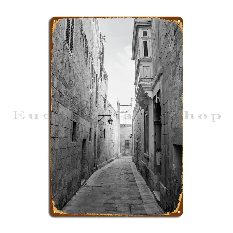 Средиземноморская улица металлический плакат планшетофон железная печать