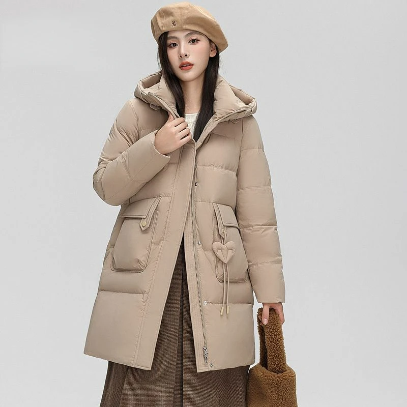 Новинка 2023 женский пуховик зимнее пальто женская парка средней длины свободная