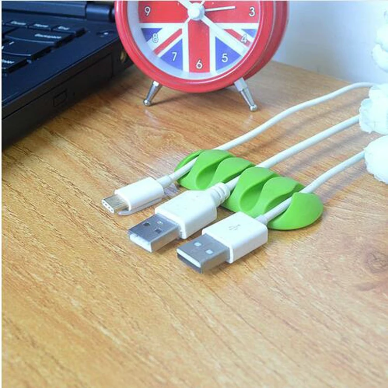 

Silicone USB Cable Organizer Cable Winder Desktop Tidy Management Clips Cable Holder for Mouse Headphone Wire Organizer