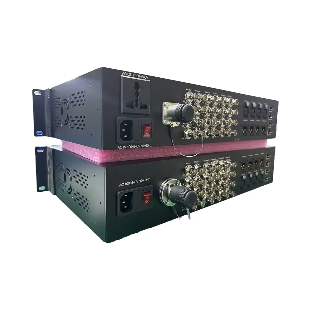 Фото Оптоволоконный преобразователь 12G-SDI с Ethernet и разъемом SMPTE, одномодовый, передача на 500 м для систем видеонаблюдения/вещания №3