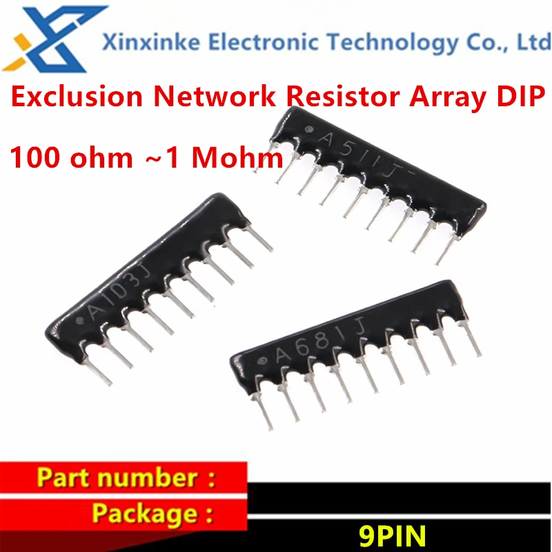 200 шт. сопротивление DIP 6PN 9PIN электронная идентификация для сети 100 220 330 470 510 680 1K 2K 3 K