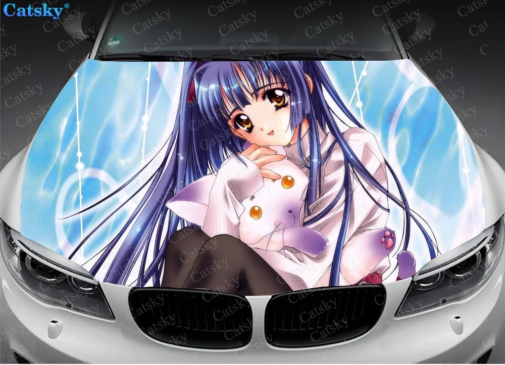 

Anime Girl Car Hood Sticker,Sword Car Hood Decoration, Hood Protection Cover, Vinyl Car Sticker, Custom Side Sticker Car Decals