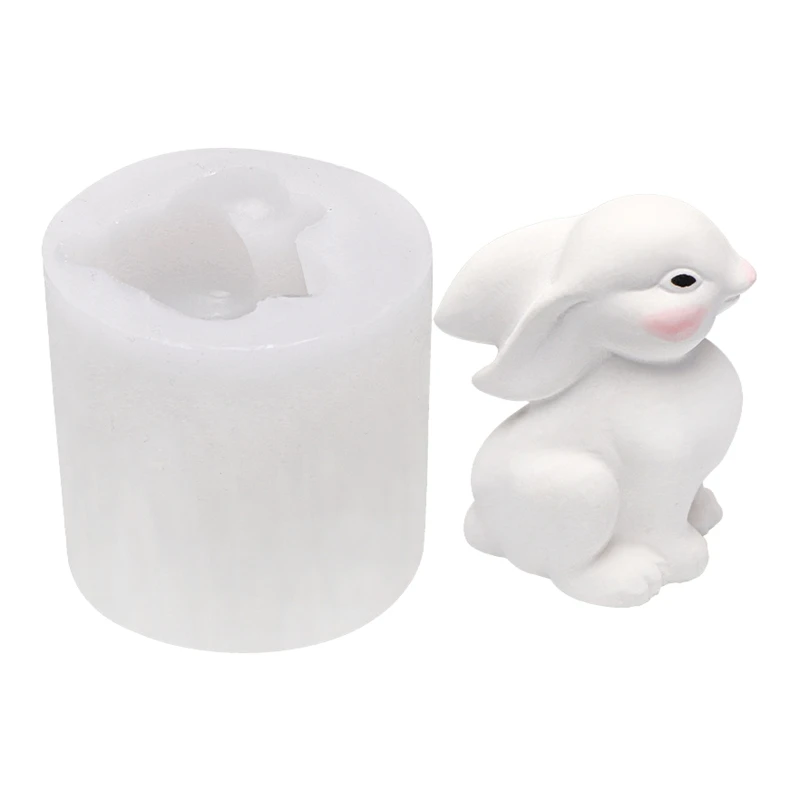 Paste Mould 3D Easter Rabbit Bunny Fondant Cake Mold Food-grade Silicone Press Baking Utensils Cake Decoration Gift Tool