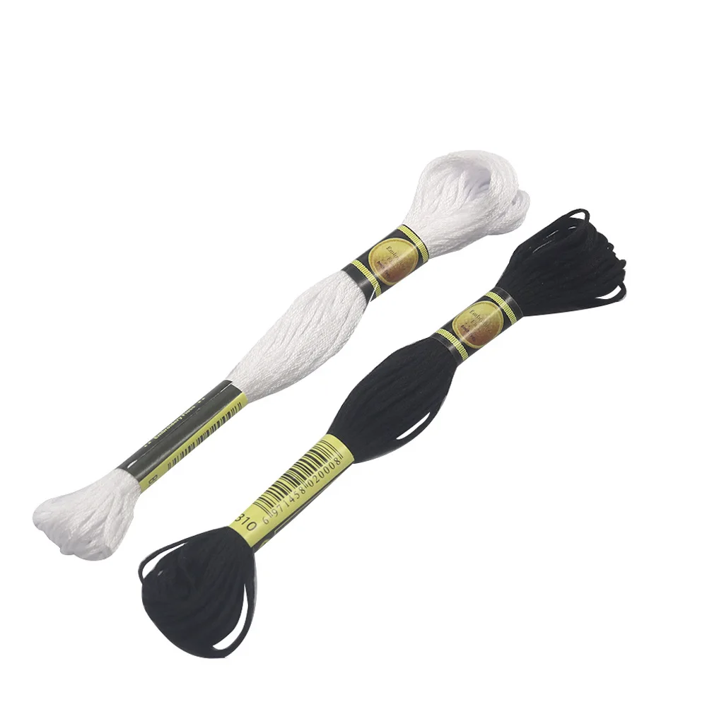 12/24 шт. черно-белые нитки для вышивки крестиком вышивания мотки черного цвета