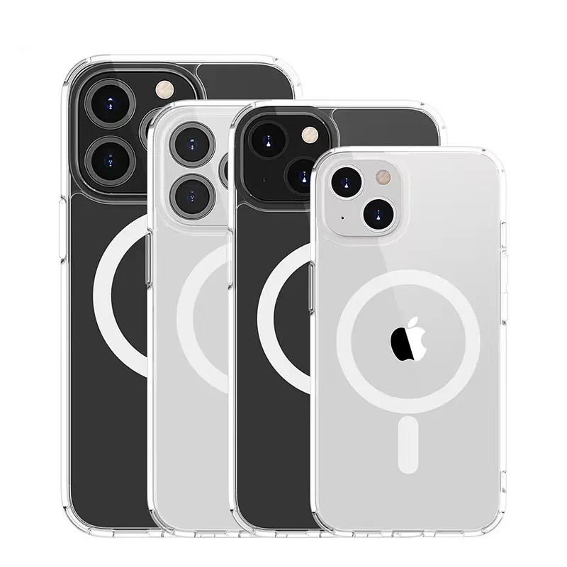 

Wireless Charger Magnet Back Case For iPhone 13 12 11 X XS XR Pro Max Mini 7 8 Plus SE 2022 Original Magnetic Transparent Cover
