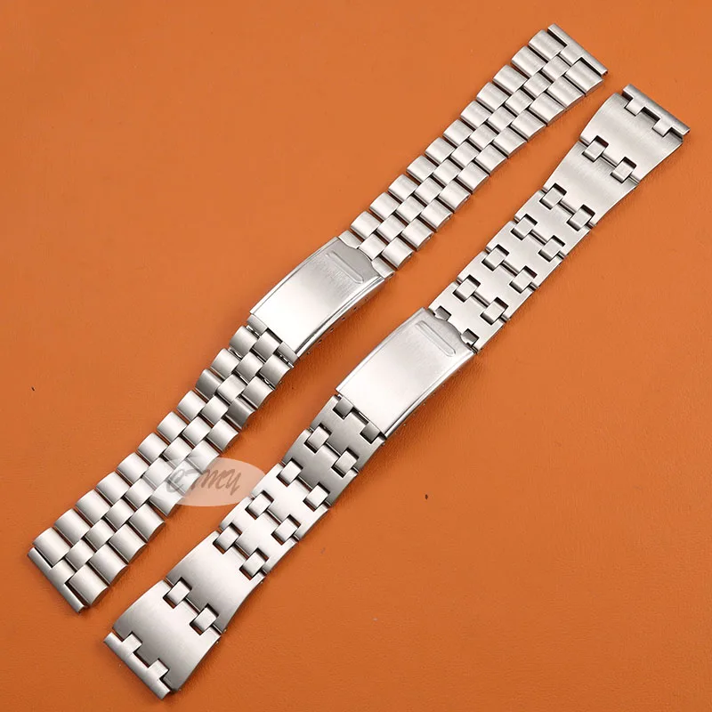 

19mm Stainless Steel Watchband Strap Fold Buckle Clasp Wrist Belt Bracelet Silver For Seiko Watch Accessories Brushed texture