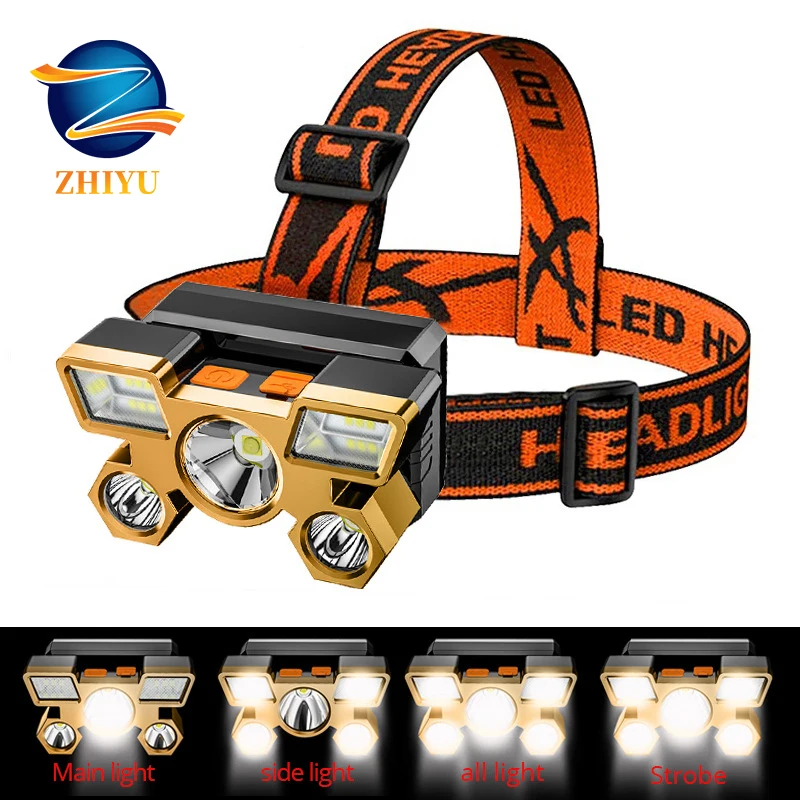 

350LM COB LED Headlamp Waterproof USB Rechargeable Head Light Portable Headlight Torch for Outdoor Night Fishing Hiking Lighting
