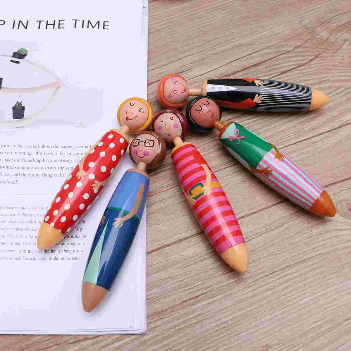 

5Pcs Creative Shape Ballpoint Pens Chic Cartoon Stationery Supplies for Kids Random Color and Style