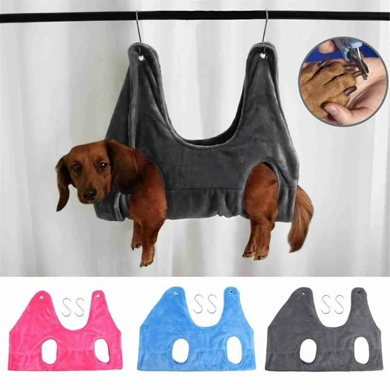 

Dog Cat Hammock Pet Grooming Hammock Flannel Small and Medium Cat and Dog Trimming Nail Hammock with Grooming Clothes