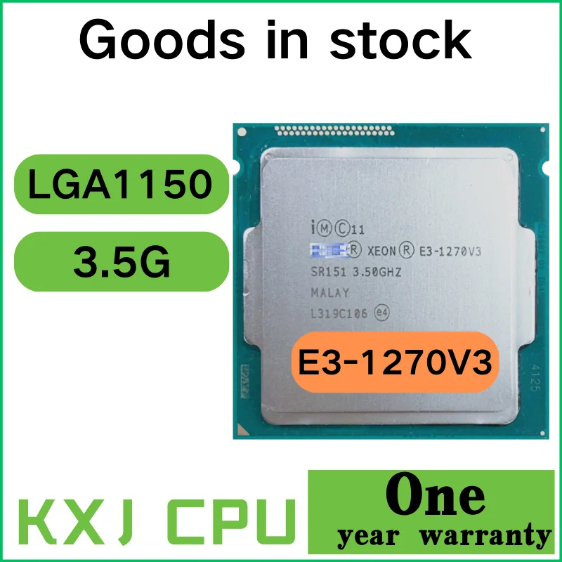 

Intel Xeon E3-1270 v3 E3 1270 v3 E3 1270v3 3.5 GHz Used Quad-Core Eight-Thread CPU Processor L2=1M L3=8M 80W LGA 1150