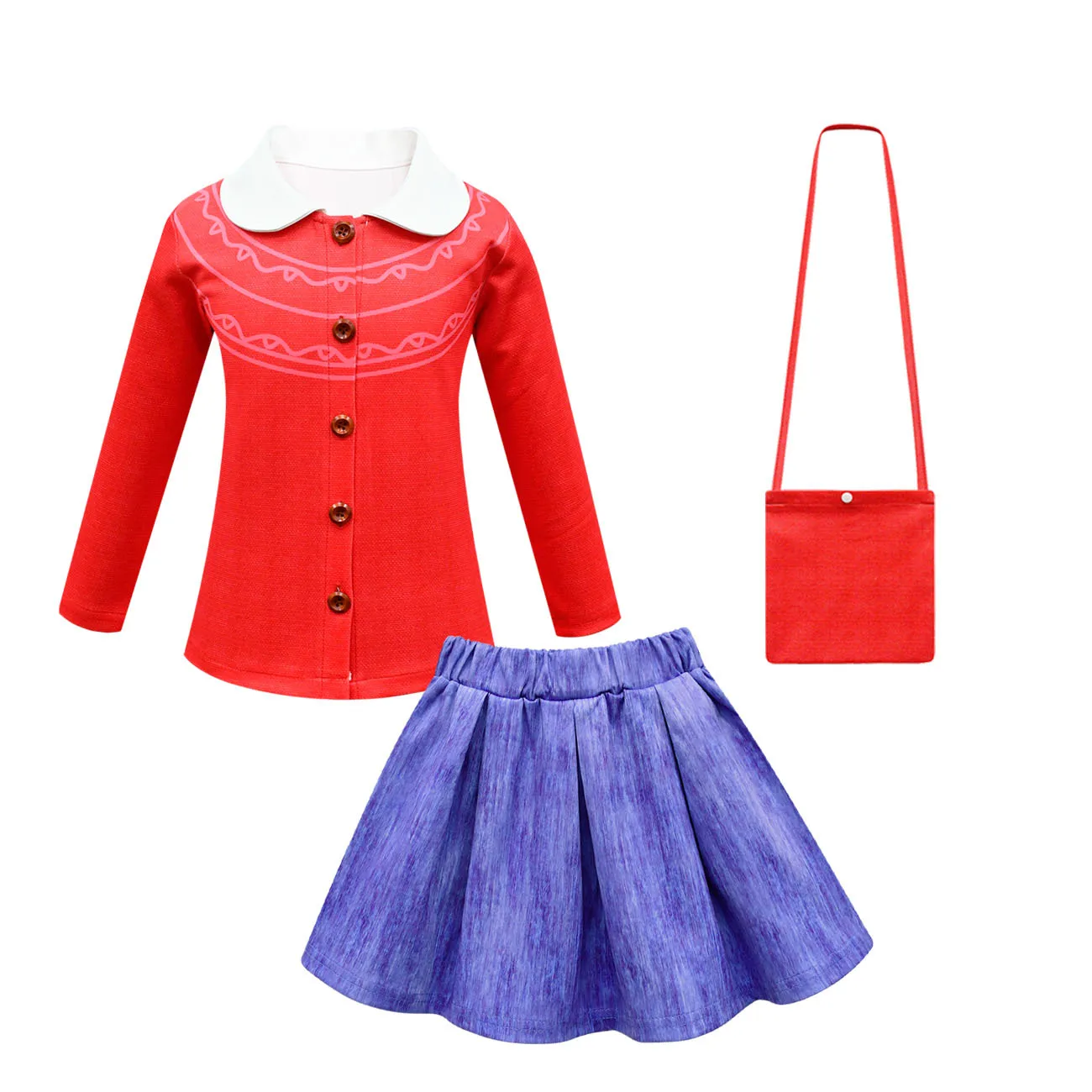 2022 Turning Red Charm Girls 2pcs Sets  Disney Movies Summer Children Cosplay Costume Dresses Sling Long Skirt for Beach Trip