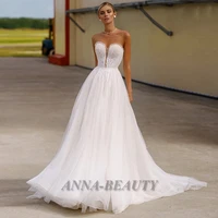 anna wedding pleated sweetheart a line bohemian removable puff sleeves long vestido de casamento