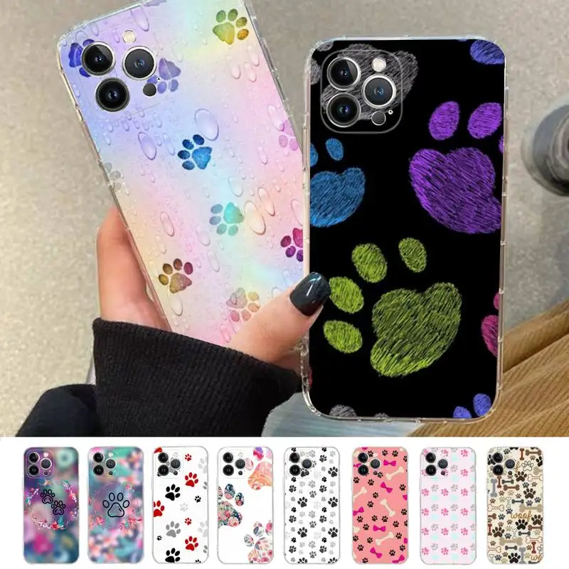 

Dog Footprint Paw Phone Case Silicone Soft for iphone 14 13 12 11 Pro Mini XS MAX 8 7 6 Plus X XS XR Cover