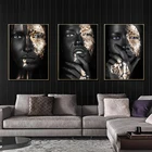 Современная живопись на холсте, постеры и принты африканских черных женщин, скандинавские настенные картины для гостиной, Настенный декор