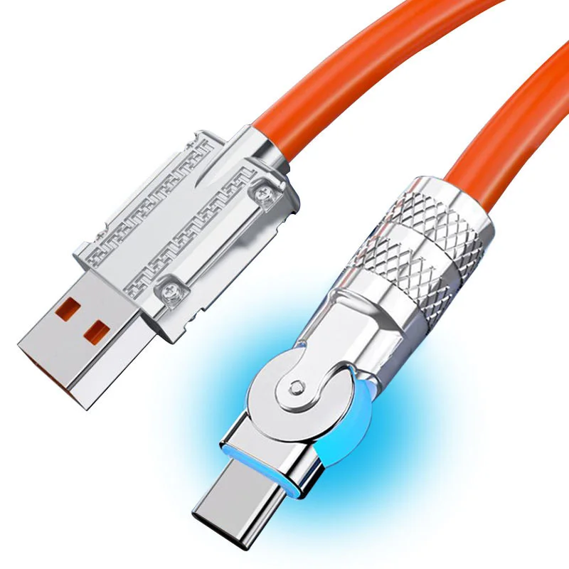 Szybki kabel USB typu C o mocy 120 W z kolankiem obrotowym 180 stopni 6A Super szybkie ładowanie Kabel do transmisji danych Akcesoria mobilne