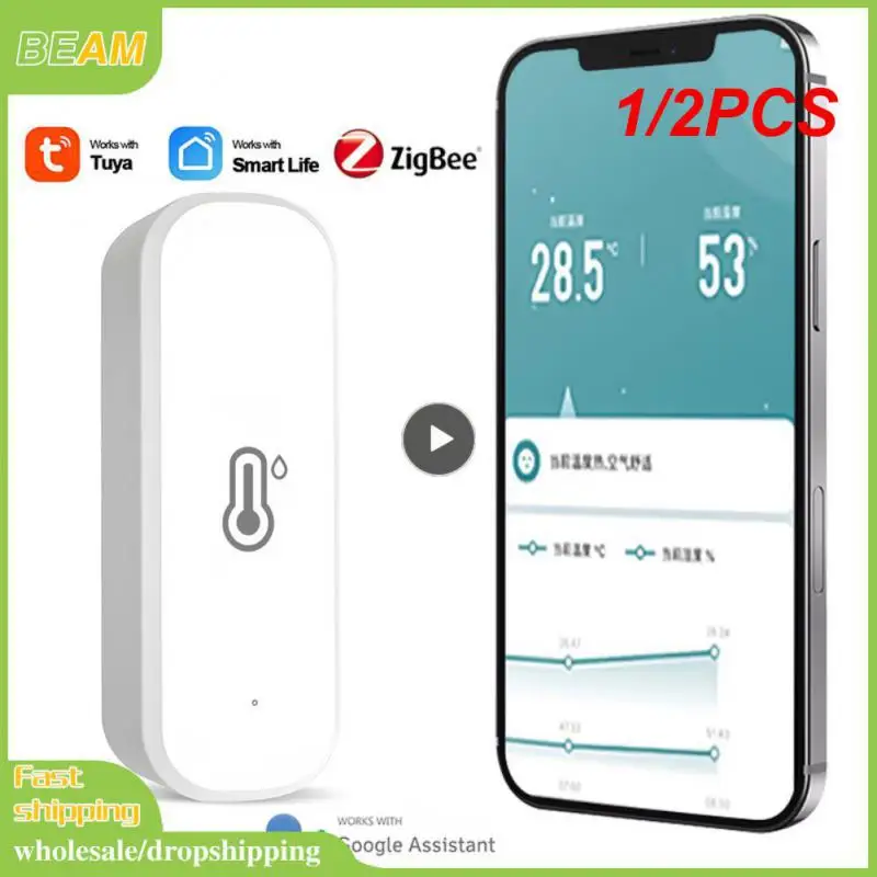 

1/2PCS Tuya Zigbee WiFi Temperature And Humidity Detector Independent Electronic Thermometer Sensor Smart Home Indoor Alexa