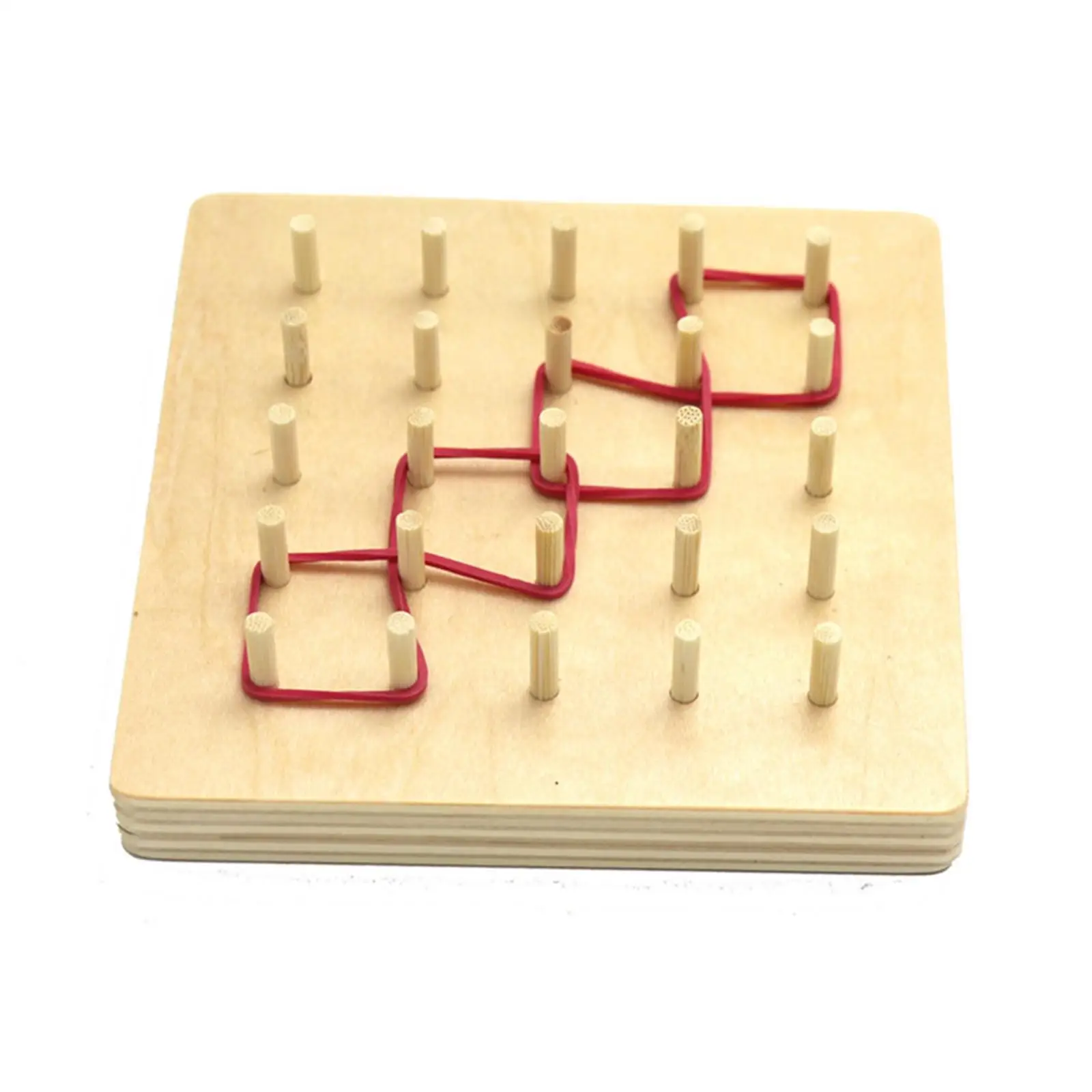 

Wooden Geometric Pegboard Toys with Rubber Bands and Cards Mathematical Manipulative Material for Girls Preschool Boys Toddlers