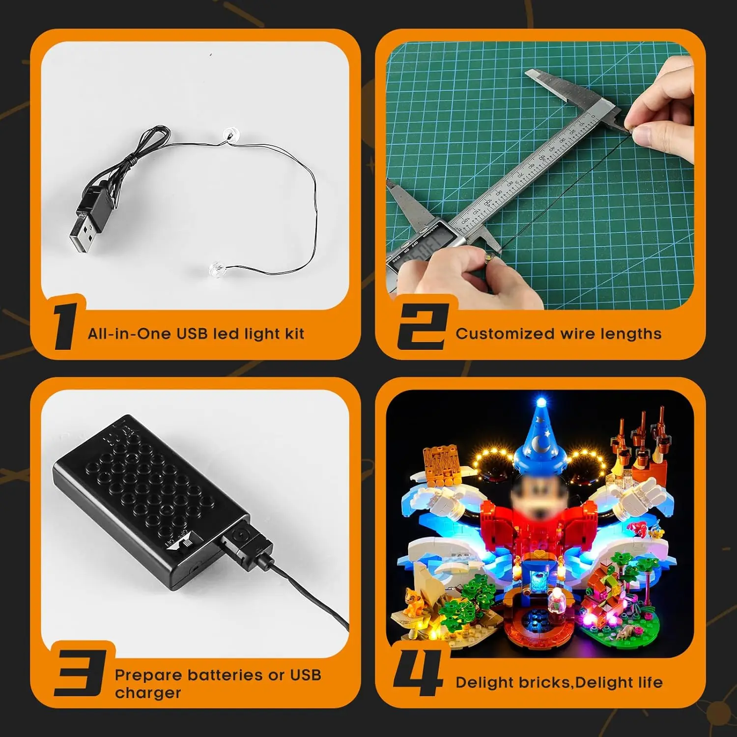 Светодиодное освещение HPROSPER 5 В (без модели) для LEGO 21352 Magic of Disney Light Up Your Building Blocks с