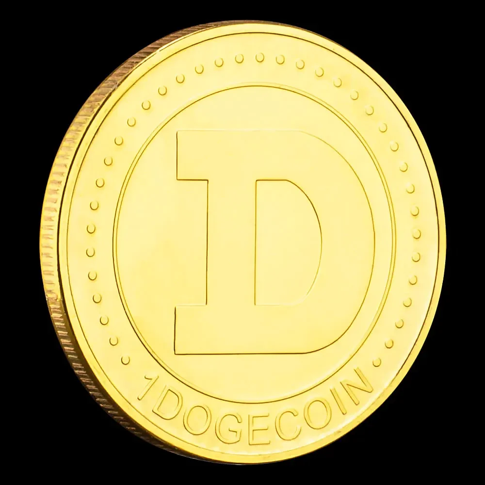 Dogecoin позолоченные крипто-сувениры монеты 40 мм WOW милые украшения для дома Doge