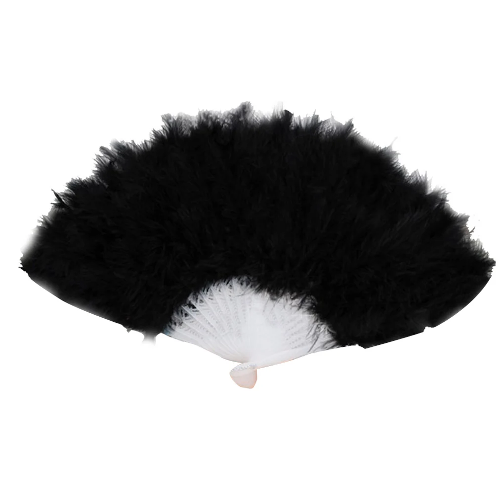 

Feather Fan Decors Crafts Parties Household Artistic Ornament Fans Elegant Dancing Accessory Wedding Children Green