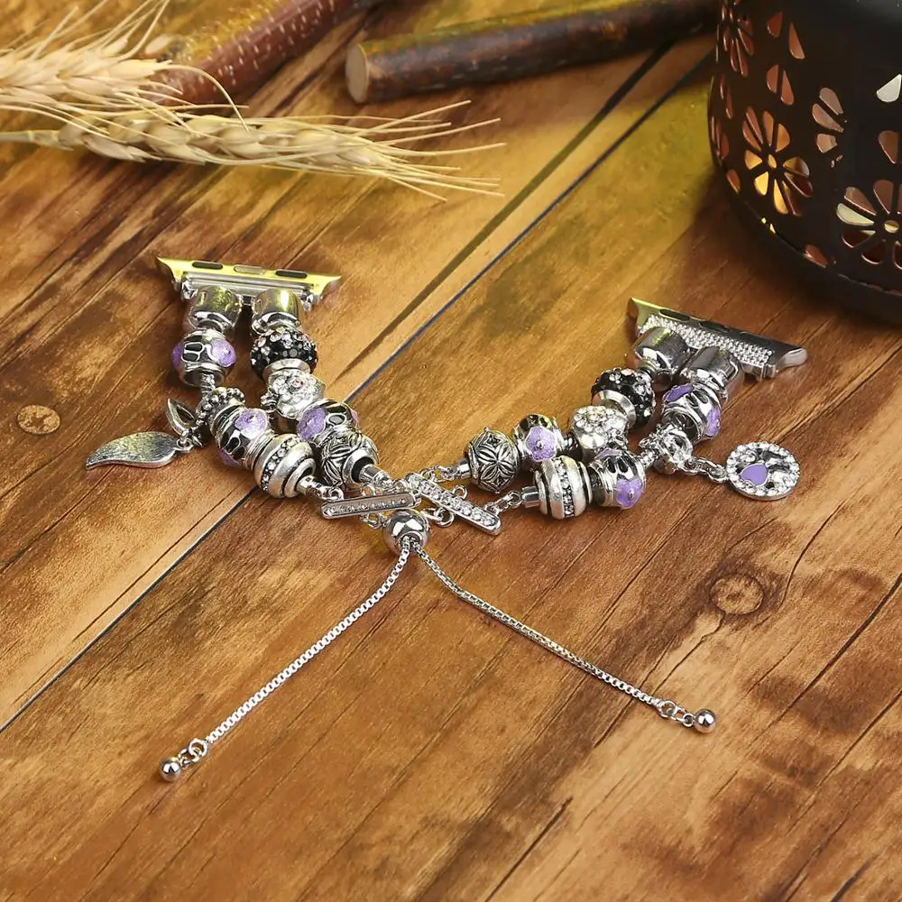 DIY Diamond Strap For Apple Watch 49mm 45mm 44mm 42mm 41mm 40mm Metal Chain Stainless Steel Bracelet iWatch UItra 8 7 6 5 4 3 SE