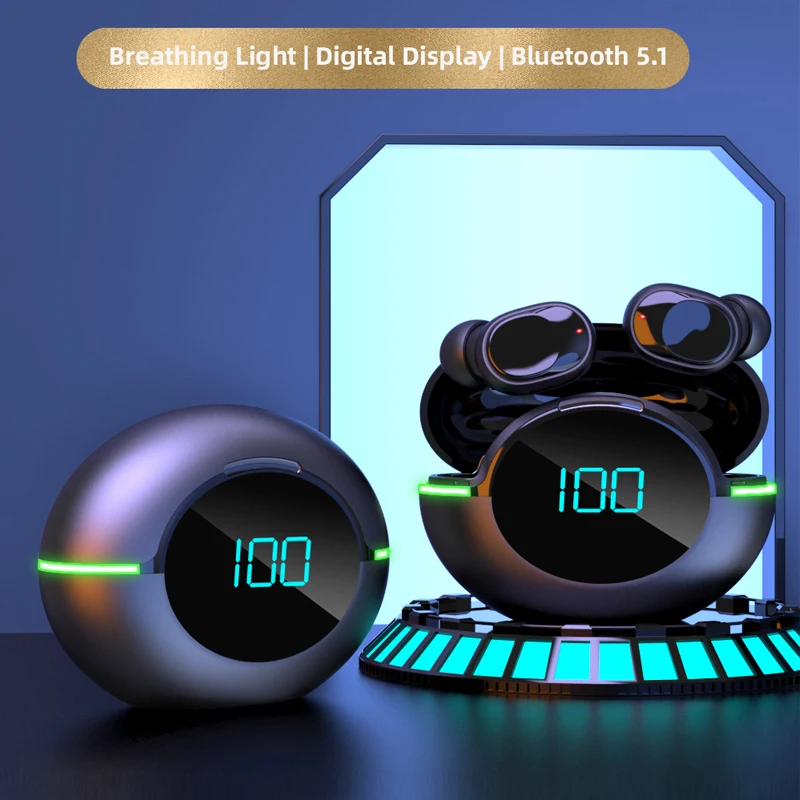 

M&J Y80 TWS Bluetooth 5.1 Earphones Charging Box Wireless Headphone 9D Stereo Sports Waterproof Earbuds Headsets With Microphone