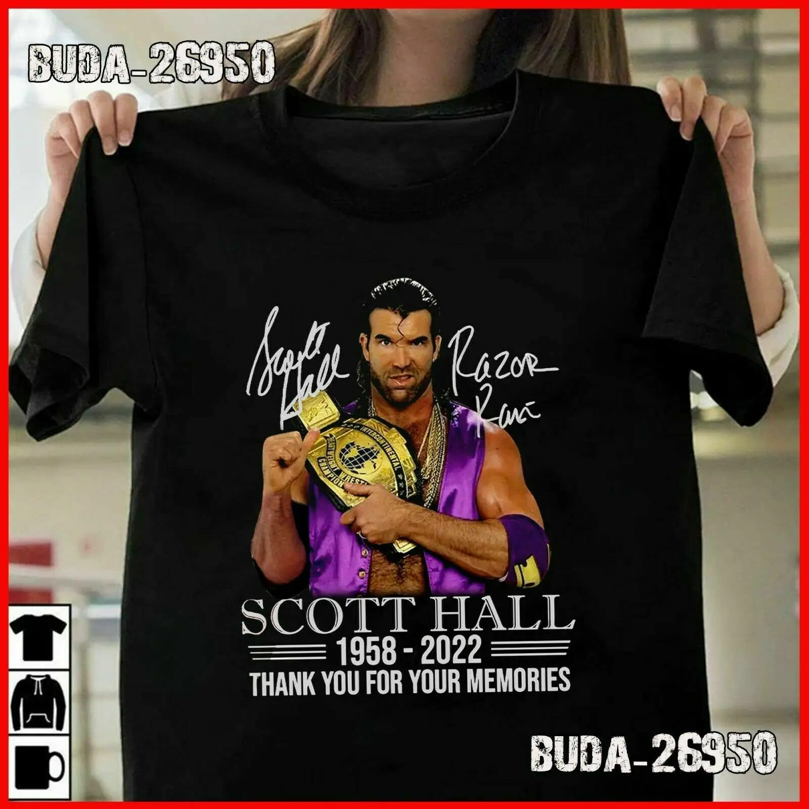 

Sale!!! Scott Hall Rip 1958-2022 Thank You For The Memories Nwo Wwe T-Shirt