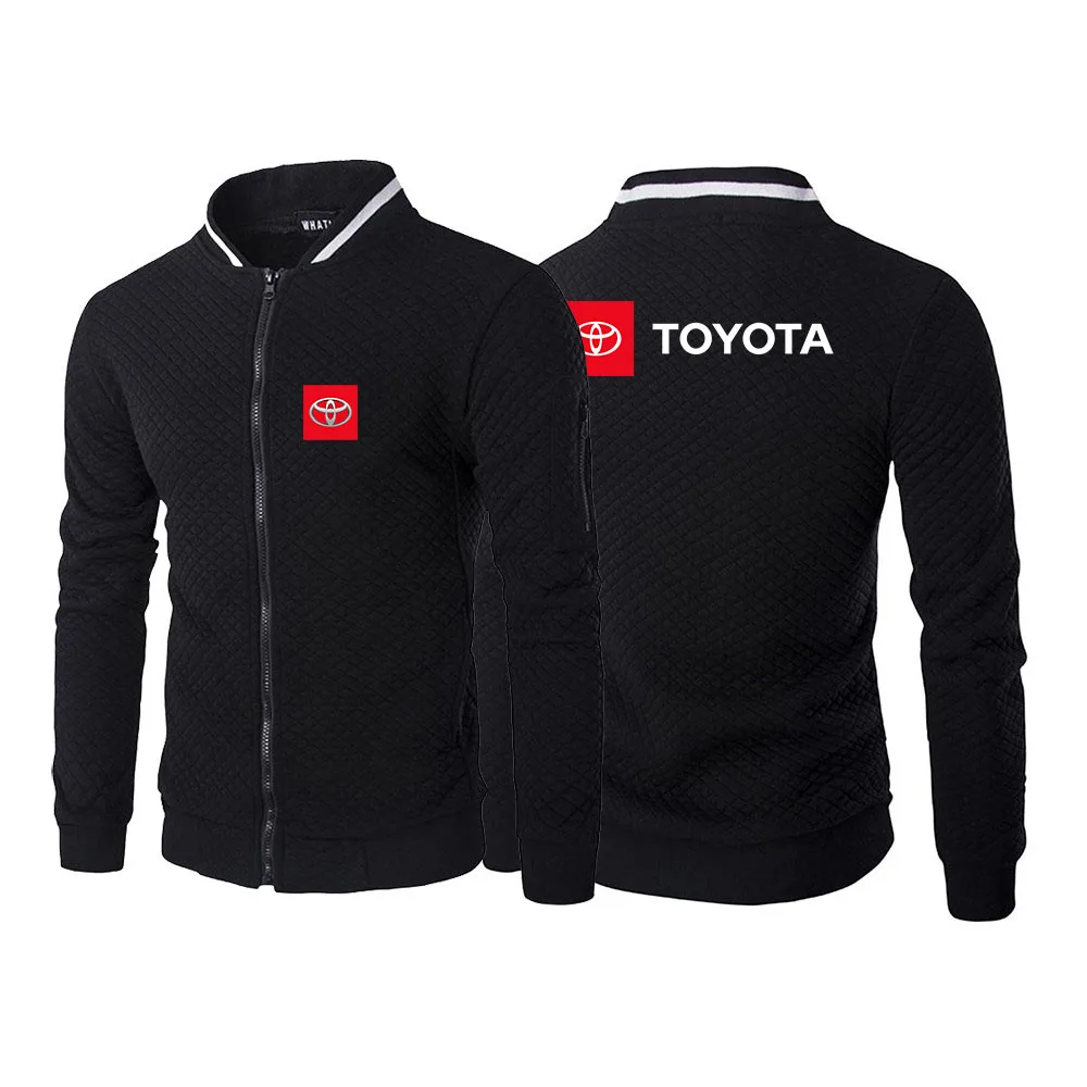 

TOYOTA Printed New Men Zipper Sweatshirts Zipper Collar Jacket Cardigan for Male Casual Plaid Sweatshirt Long Sleeve Streetwear