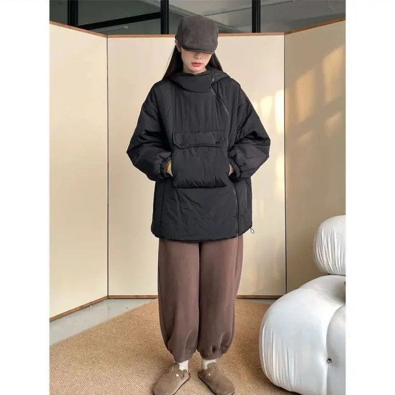 Winter Coat for Women Coats Jackets Hooded Sweatshirt Down Cotton Jacket Korean Fashion Warmth Large Pockets New