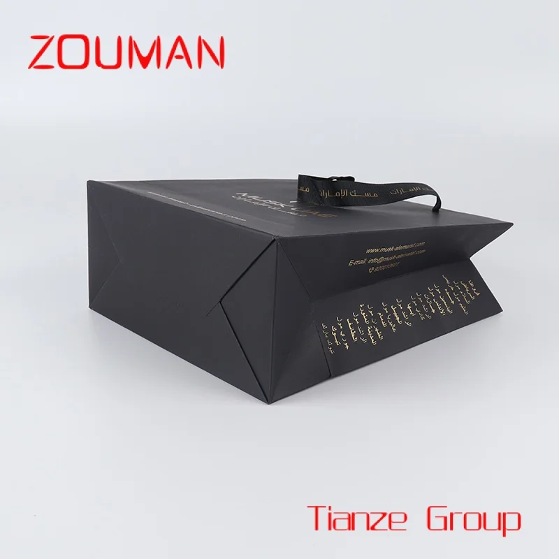 Роскошный пользовательский Печатный золотой штамп ламинированный черный