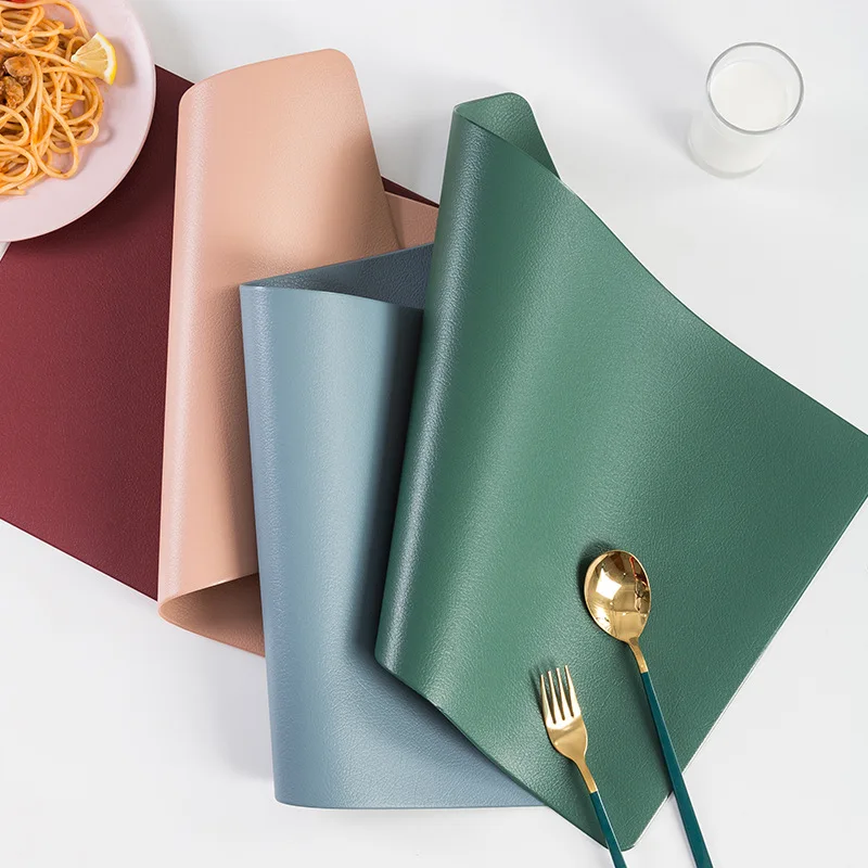 

Nordic style leather western food mat pvc oil-proof table mat hotel household insulation mat