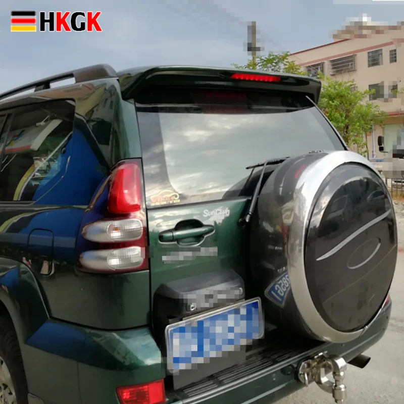 

Для Toyota Land Cruiser Prado FJ120 4000 2700 спойлер 2003-2009 Неокрашенный праймер из АБС-пластика задний спойлер со светодиодсветильник кой