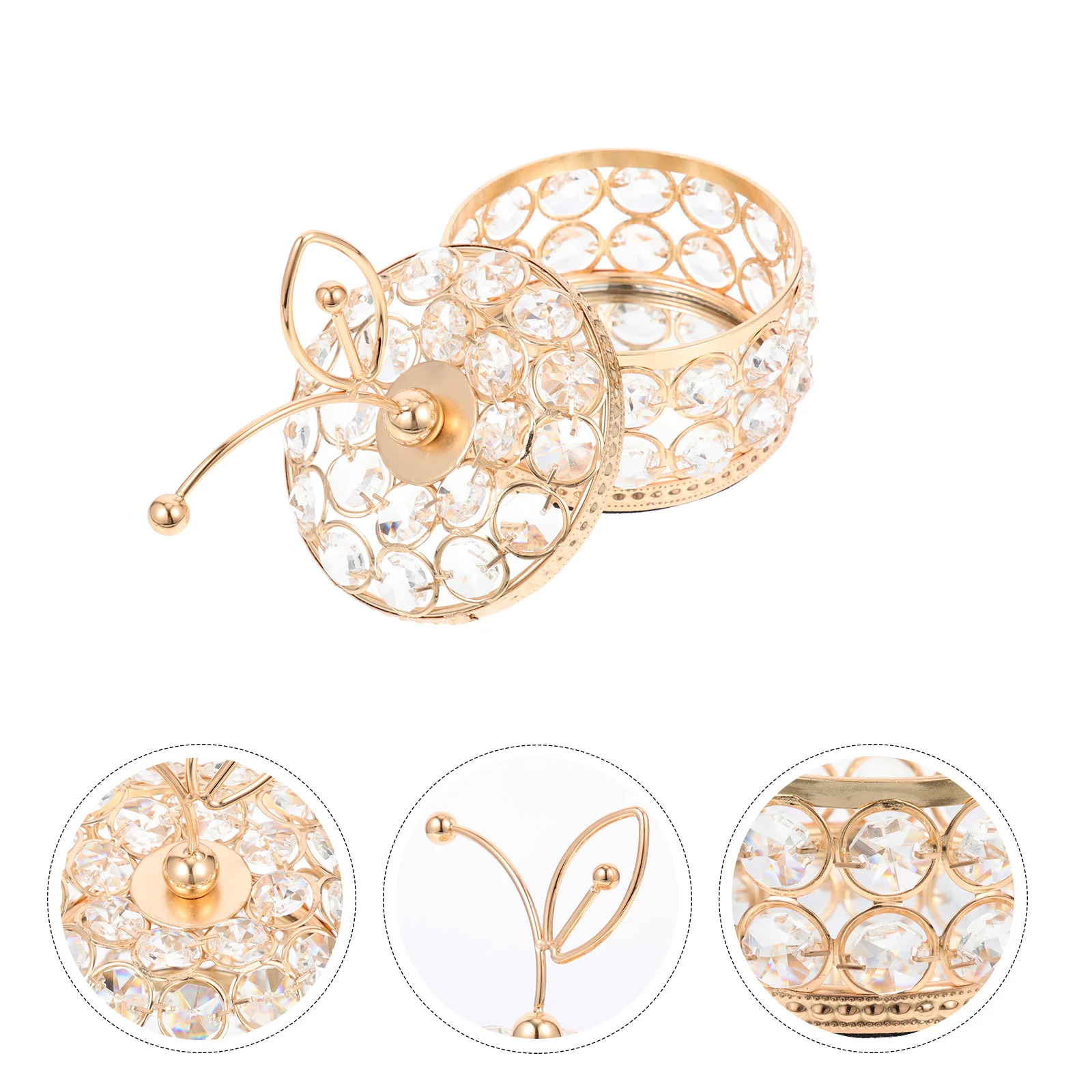 Box Jewelry Crystal Storage Case Organizer Necklace Trinket Holder Keepsake Mirrored Treasure Ring Earrings Earring Bracelet