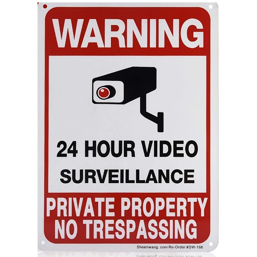 Private Property No Trespassing Sign, Video Surveillance Signs Outdoor Rust Free Aluminum Security Camera Sign For Home